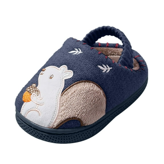 XXWXYD Flannel-Lined Winter Slippers for Babies - Soft Warm House Shoes for Toddler Kids Non-Skid Sole š¢ozy Indoor Slippers with Animal Ears Design