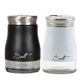 thumbnail image 1 of Salero y pimentero de acero inoxidable con fondo de cristal, accesorios de cocina modernos, 1 of 5