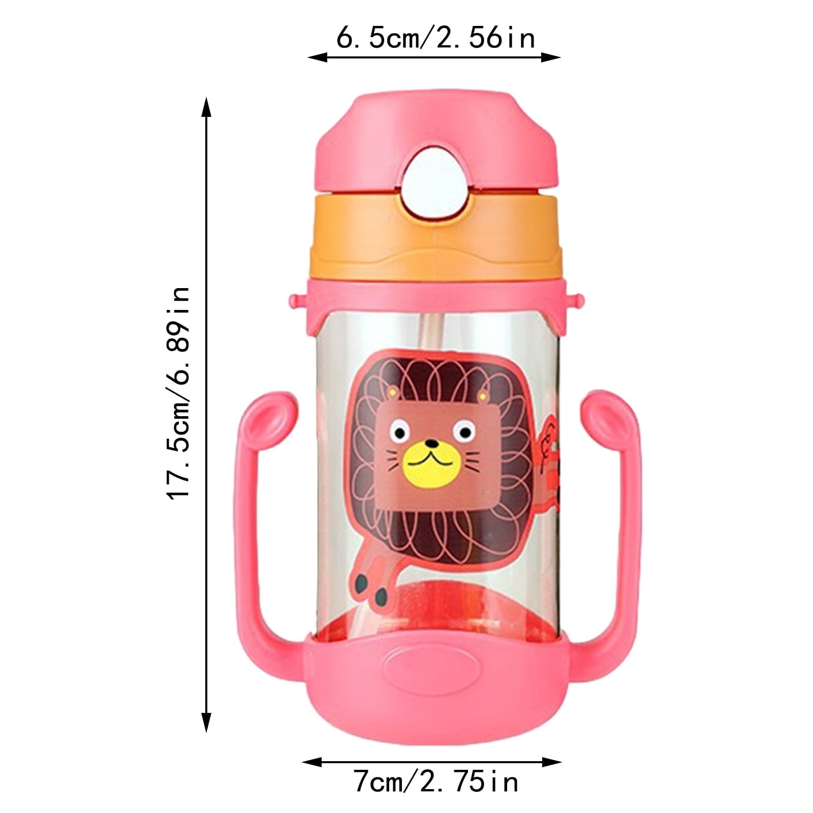 zhonghuaying 3 Pack Colorful Jungle-Themed Water Bottle with Handles, Portable Flip Lid Sippy Cup with Playful Prints