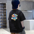 thumbnail image 4 of Camiseta de verano para niños, camiseta informal de cuello redondo, transpirable, fina, Media manga, versátil, holgada, 2023, 4 of 5