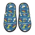 thumbnail image 1 of Fotbe Dinosaur on the Beach Vacation Pantuflas Peludas para Mujer con Estampado, Zapatillas de Peluche, Zapatos de Invierno para Casa, Uso Interior y Exterior-Large, 1 of 8
