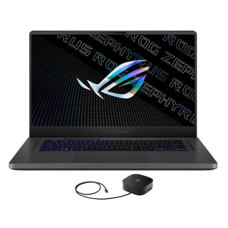ASUS ROG Zephyrus G15 Gaming Laptop (AMD Ryzen 9 6900HS 8-Core, 15.6in 240 Hz 2560x1440, NVIDIA GeForce RTX 3080, 16GB DDR5 4800MHz RAM, Win 10 Pro) with G2 Universal Dock