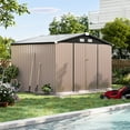 thumbnail image 2 of Aoxun 9.7' x 7.6' Outdoor Storage Shed with Base Frame, Metal Garden Shed with Lockable Door for Patio, Backyard(Floor not included), 2 of 11