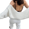 thumbnail image 2 of Douhoow Women Knit Arm Warmers Long Sleeve Knitted Cropped Sweater Shrugs, 2 of 9