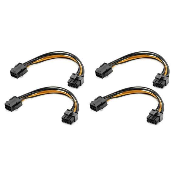 4 Pack Graphics Card 6 Pin to 8 Pin PCIe Adapter Power Cable (GPU Video Graphics Card Power Cable) 7.8 Inch