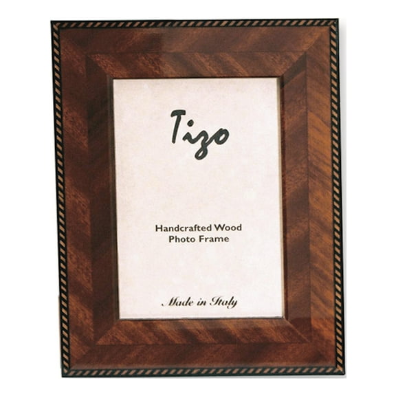 Brown Marquetry 4X6 Photo Frame Designer Jewelry by Sweet Pea