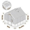 thumbnail image 5 of VEIKOUS 8x8ft Wood Walk-in Greenhouse for Outdoor W/ Adjustable Roof Vent & Lockable Door for Backyard, Patio Garden, 5 of 16