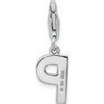 thumbnail image 4 of Sterling Silver Amore La Vita Rhodium-Plated Cz Letter P Initial Charm (11 X 8) Made In China qcc105p, 4 of 6