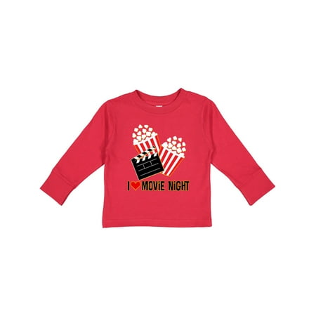 

Inktastic I Love Movie Night Gift Toddler Boy or Toddler Girl Long Sleeve T-Shirt