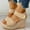 Beige, variant on AOOCHASLIY Women Sandal Clothes Wedge Platform Slingback Open Toe Summer Comfy High Heel Beach Sandals