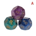 thumbnail image 6 of 3pcs Multicolor 12 Sided Resin Dice Astrology Tarots Constellation Divination, 6 of 13