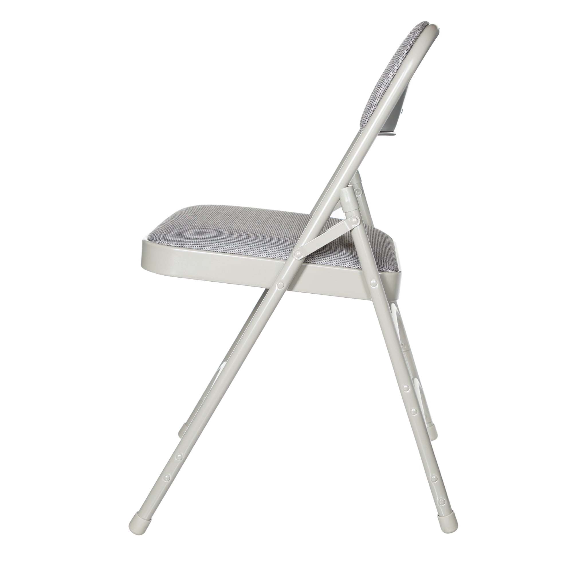 Hampden Furnishings Bernadine Collection Fabric Triple Brace Folding Chair, Grey, Pack of 4