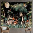 thumbnail image 2 of Tapiz de setas Tapiz de luna y plantas Tapiz de caracol Trippy Tapices Tapiz estético de fantasía para colgar en la pared para dormitorio Verde, 60"×80"(150x130) TUNC Sencillez, 2 of 5
