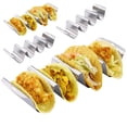 thumbnail image 3 of Soporte grande para 4 tacos, soporte para tacos de acero inoxidable en forma de U, soporte de metal para tacos, soporte para bandeja con asa, 3 of 5