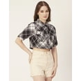 thumbnail image 6 of Moomaya Women Printed Short Sleeves Crop Shirt, Collared Neck Short Boxy Shirt Top, 6 of 8