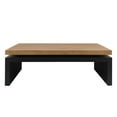 thumbnail image 4 of Modern Industrial Coffee Table – Two-Tone Wood Center Table with Floating Top Design 47.6" L * 23.6" W * 16.3" H, 4 of 9