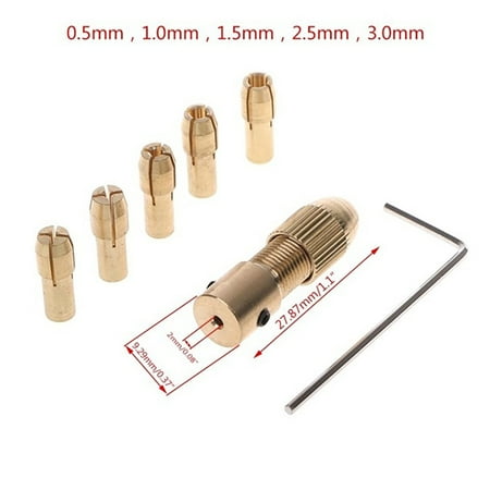 

7 Pcs 2mm Electric Motor Shaft Mini Chuck Fixture Clamp 0.5-3.0mm To Drill Bit