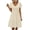 Beige, variant on Penkiiy Women's Summer Casual Short Sleeve Crewneck Dress Casual Flowy Tiered Maxi Beach Dress With Pockets L Blue
