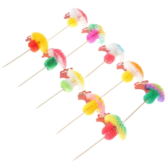 Creative Plastic Mushroom Umbrella Picks for Decor Multi Color 100pcs Perfect for Parties and Holidays