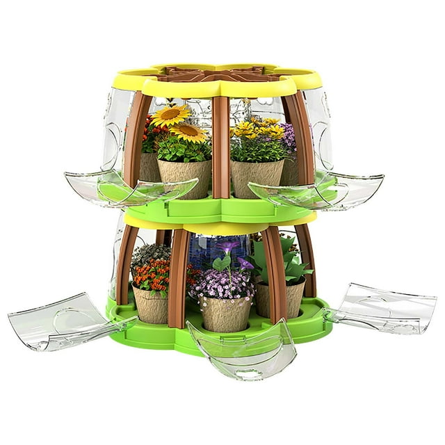 Toddler Gardening Set With House Irrigation System Bilayer Greenhouse Plant Kit Option B Multicolor Plastic Educational Science Toy For Preschool Boys Girls B