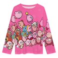 thumbnail image 3 of Kirby's 30th Anniversary Womens Pajama Set Loungewear Cozy Soft House Wear Sets Long Sleeve Round Neck T Shirt Top Bottom Pants Sleepwear, 3 of 9