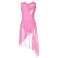 thumbnail image 3 of Miutii Kids Girls Ballet Leotard Skirted High-Low Hem Latin Modern Contemporary Ballroom Lyrical Dancewear Pink 16, 3 of 5