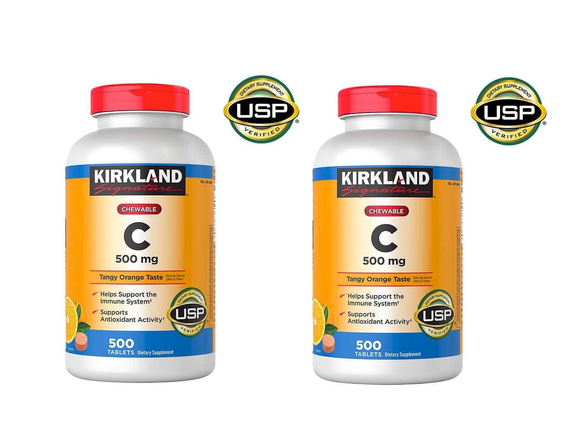 Kirkland Signature Chewable Vitamin C 500 mg., 500 Tablets 2PK