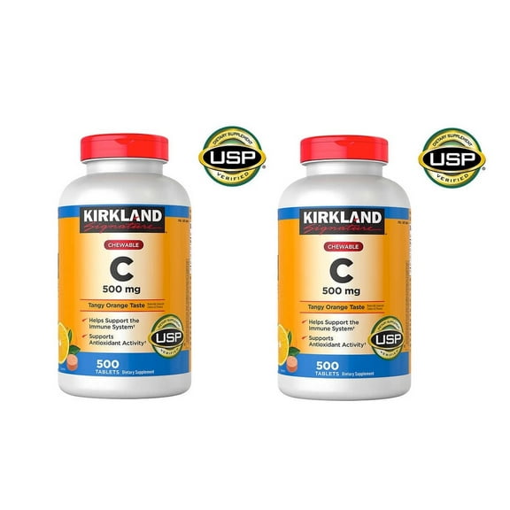 Kirkland Signature Chewable Vitamin C 500 mg., 500 Tablets 2PK