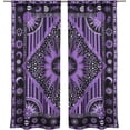 thumbnail image 2 of Indian Burning Sun Hippie Mandala Window Curtains - Gypsy Bohemian Sun Moon Beautiful Drapery Bedroom Living Room Balcony Valance Panels Purple, 2 of 6