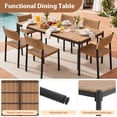 thumbnail image 2 of JOIVI 7 Piece Outdoor Dining Set, Stackable Rattan Chairs and 70" Metal Dining Table with WPC Tabletop, Outdoor Patio Furniture Set for 6 with All-Weather Chairs for Deck, Garden, Porch, 2 of 7