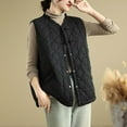 thumbnail image 5 of Pounoo Lightweight Puffer Vests for Women Button Up Solid Color Sleeveless Coat Warm Fall Winter Waistcoat Down Jacket Gift, 5 of 8