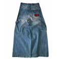 thumbnail image 1 of Womens Polyester Printed Oversized Baggy Wide Leg High Waist Full Length Jeans, 1 of 9