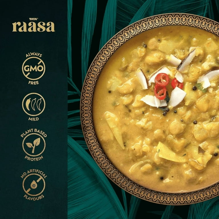 TATA Raasa Rich Coconut Lentils 10oz, Authentic Indian yellow dal