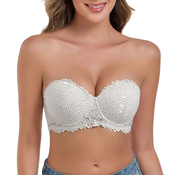 MVRLSH Sports Jelly Bras for Women High Support Lace Breathable Comfort Daily Underwear Strapless Bra