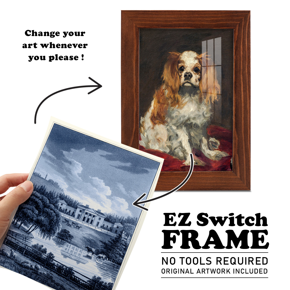 Estate View I -Framed Print w/glass-Chestnut