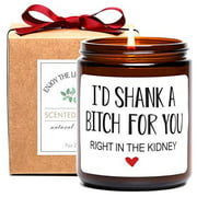 Best Friend Birthday Gifts for Women, I’d Shank A B for You Scented Soy Candle, Funny Birthday Gift Galentines Gag Gift for Friends, BFF, Bestie, Sister (BH)