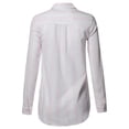 thumbnail image 2 of FashionOutfit Women's Lightweight Cotton Striped Roll Up Sleeve Button-Down Shirt, 2 of 3