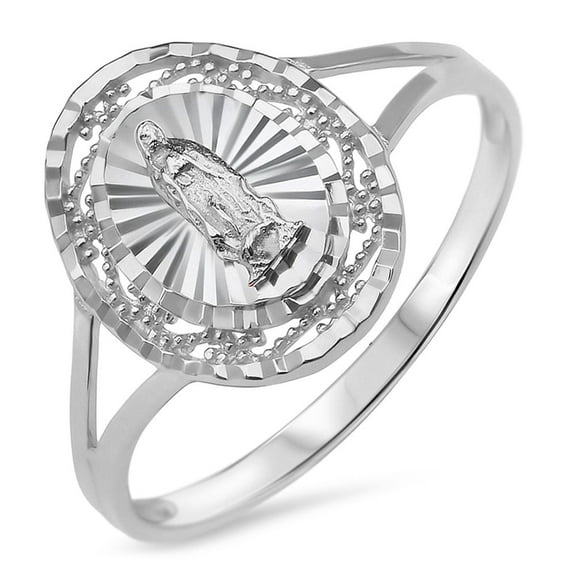 Sterling Silver 925 Women's Virgin Mary Lady Guadalupe Ring