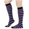thumbnail image 6 of 2 Pack Womens & Mens Socks Over the Calf Unisex Couples Casual Stripe Printed Knee Length Long Tube-Sock Hosiery, 6 of 8