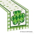 thumbnail image 3 of Happy St.Patrick's Day Table Runners, St. Patrick's Day Green Buffalo Plaid Shamrocks Runners, 71" X 13" St. Patrick's Day Decorative Tablecloth, For Holiday Parties Dinner Decoration, 3 of 6
