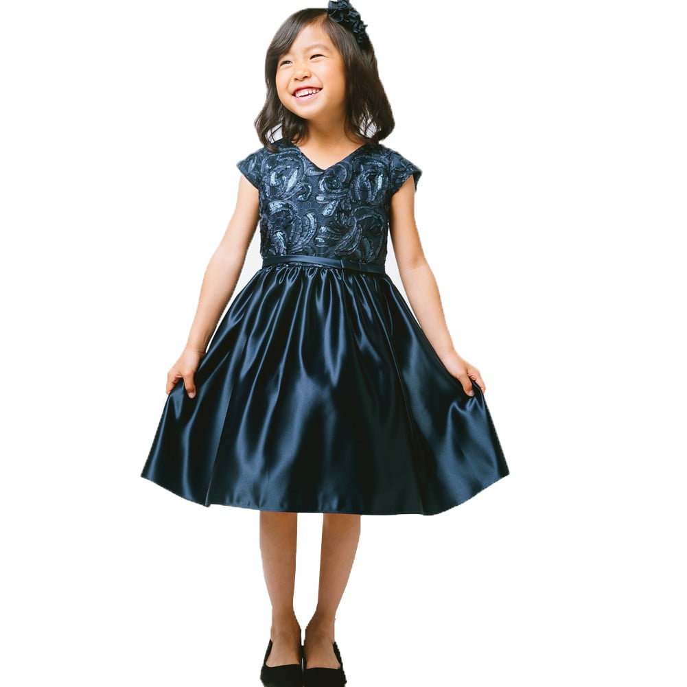 girls navy christmas dress