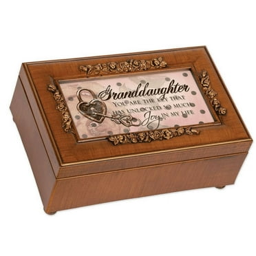 Woodgrain Petite Rose Granddaughter Music Box - Perfect Daughter Gift