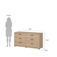 thumbnail image 2 of Tvilum Mira 3-Piece Bedroom Set - 6 Drawer Double Dresser And Nightstand Set Of 2, Jackson Hickory, 2 of 16