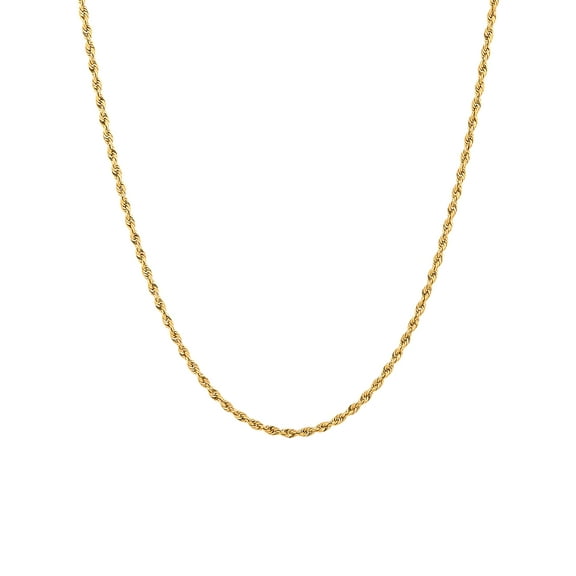 Brilliance Fine Jewelry 10K Yellow Gold 1.60MM-1.65MM Hollow Rope Chain Necklace, 24"