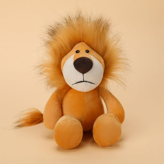 Furry Lion Stuffed Animal Plush Toy- Cute Forest Series Animal Plush Doll - Baby Bath Gift Kid's Toy