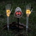 thumbnail image 3 of AZXY Halloween Stake Light, 3PCS Warm Yellow Glow Skeleton Yard Stake, Metal Ground Stake For Patio & Night Halloween Gathering Decor, 3 of 7