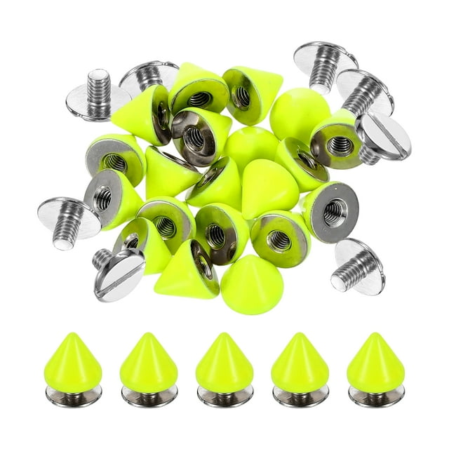 Kit de Clous et Pointes 20Ensemble, Pointes Cônes 7,5 x 8mm Rivets Punk Rock, Vert