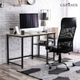 thumbnail image 6 of CAPHAUS Computer Desk, 47 Inch Home Office Desk, Study Writing Desk with 2-Tier Storage Shelves, Simple Industrial Modern Laptop Workstation with Splice P2 Grade Wooden Board, Rustic Oak and Black, 6 of 8