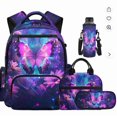 thumbnail image 5 of THOPBPRK 4-Piece Printed Backpack Set for and Teens - Student Bookbag with Matching Lunch Bag, Pencil Case and Pouch, All-Over Print Travel Bag, 1Pack Purple, 5 of 5