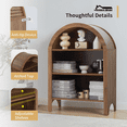 thumbnail image 3 of LEFHDA Small Kids Arched Bookshelf, Modern 3-Tier Open Bookshelf, Wood Freestanding Arched Bookcase with Adjustable Shelves, Covered Rounded Top Display Cabinet (Walnut), 3 of 8